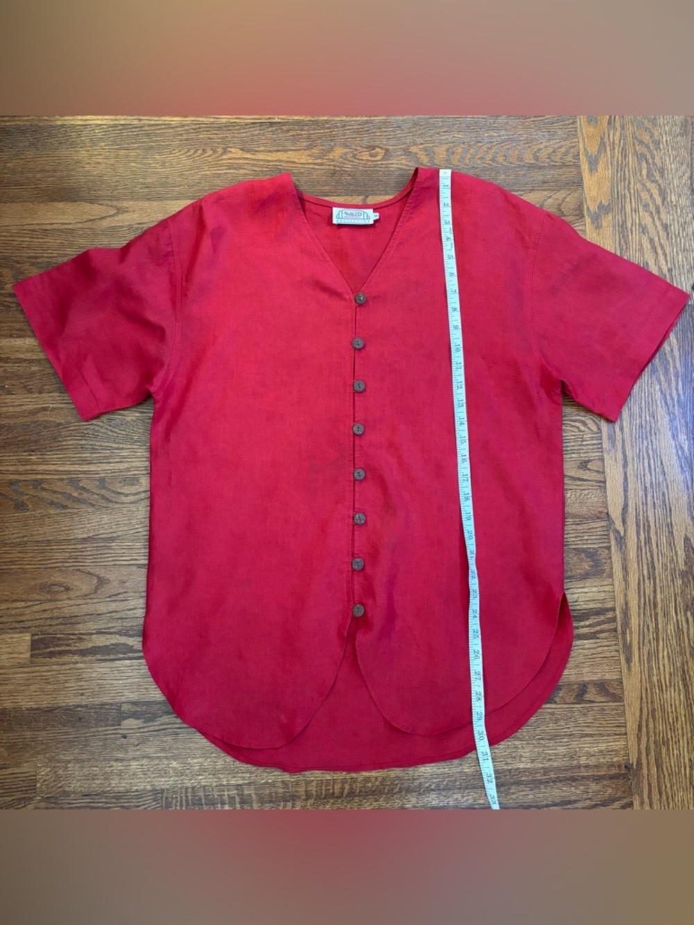 Vintage Rialto Red Linen Blouse